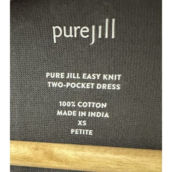 J.Jill Pure Jill Easy Knit Two Pocket Dress Size XS Gray Floral Cotton Pockets - Picture 3 of 10